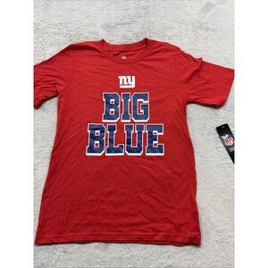New York Giants NFL Tshirt Boys Large 14/16 Red "Big Blue"